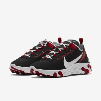 Nike React Element 55 - Női Utcai Cipő - Fekete/Piros/Fehér/Fehér